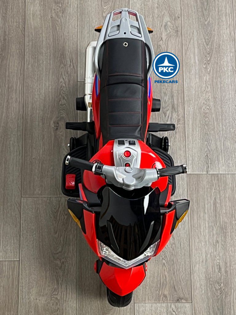 Moto eléctrica para niños BMW Style 12V R1200 roja vista aérea
