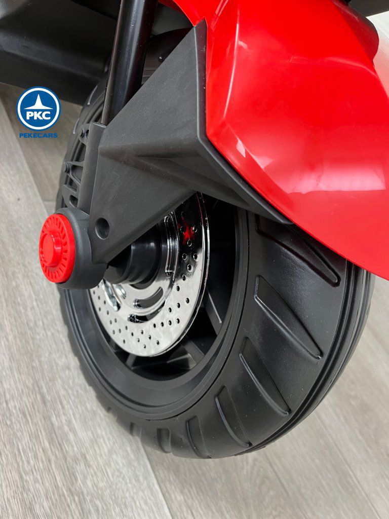 Moto eléctrica para niños BMW Style 12V R1200 roja rueda de caucho