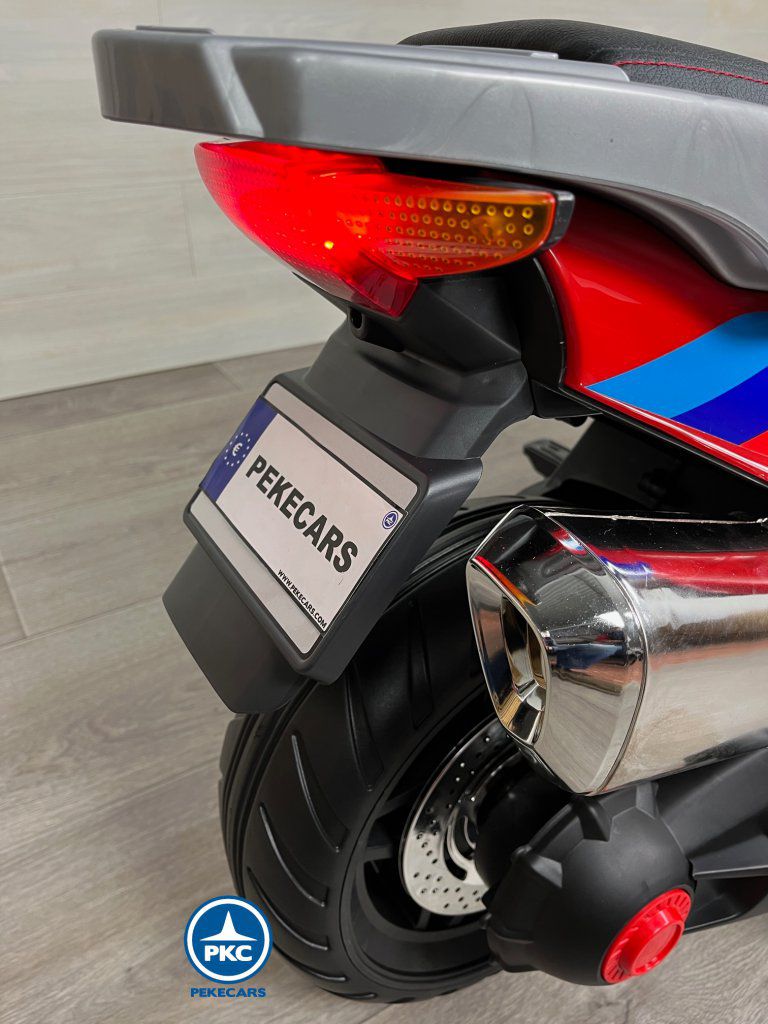 Moto eléctrica para niños BMW Style 12V R1200 roja matricula