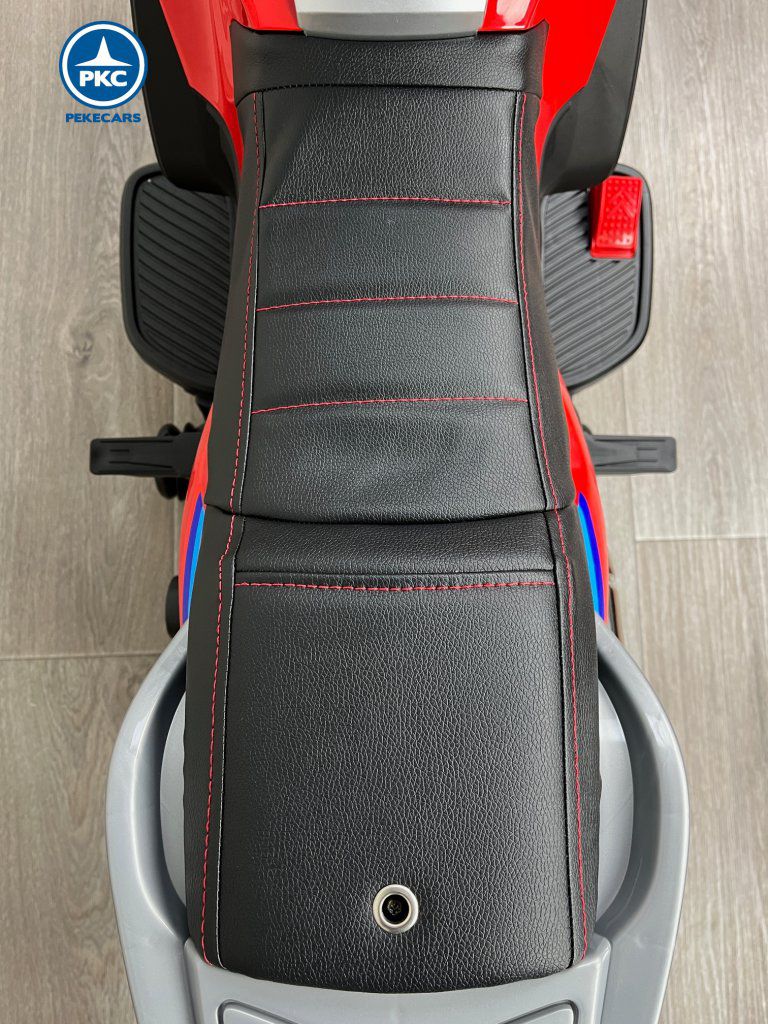 Moto eléctrica para niños BMW Style 12V R1200 roja asiento en polipiel