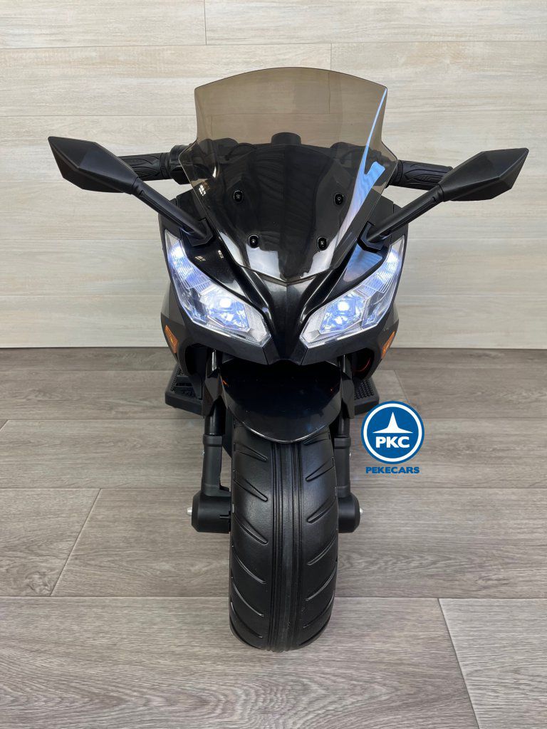 Moto de carreras negra special edition frontal