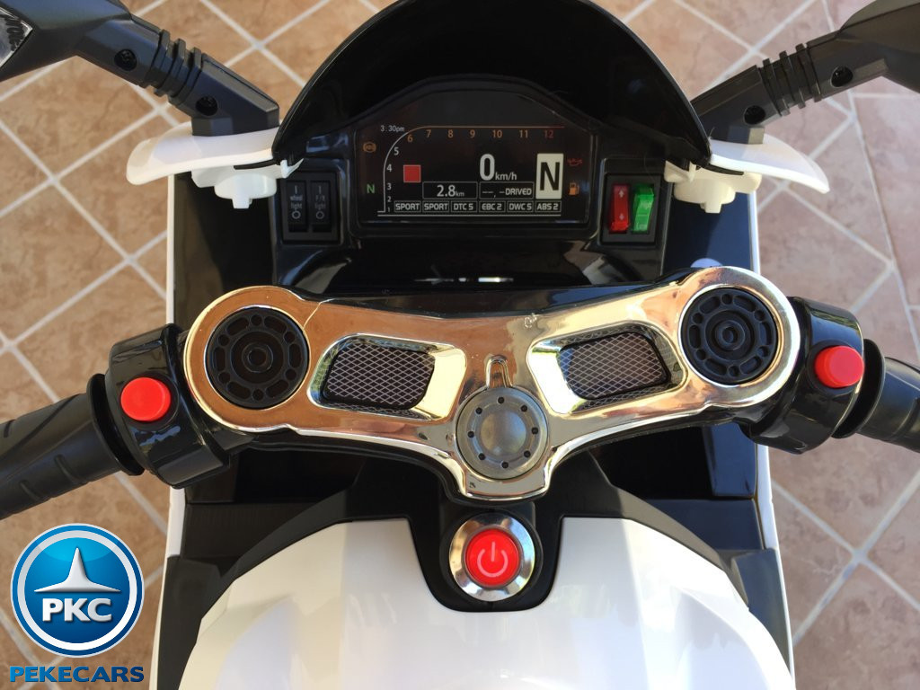 MOTO DUCATI STYLE 12V BLANCA MANILLAR