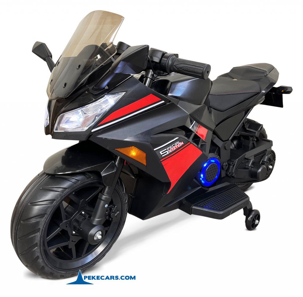 Moto de carreras negra special edition