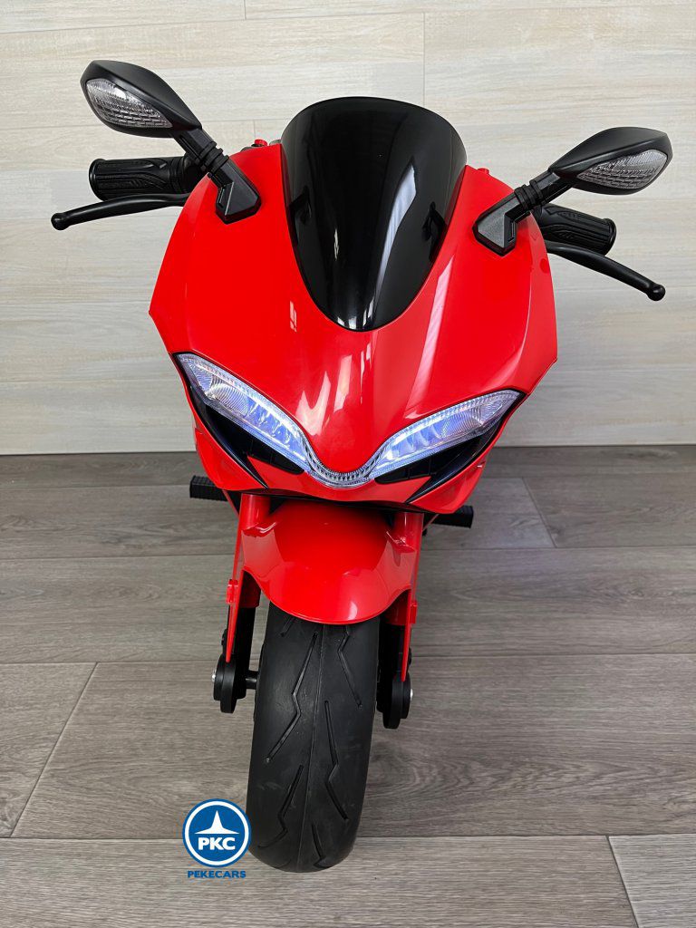 Moto de carreras estilo Ducati 24V Roja frontal