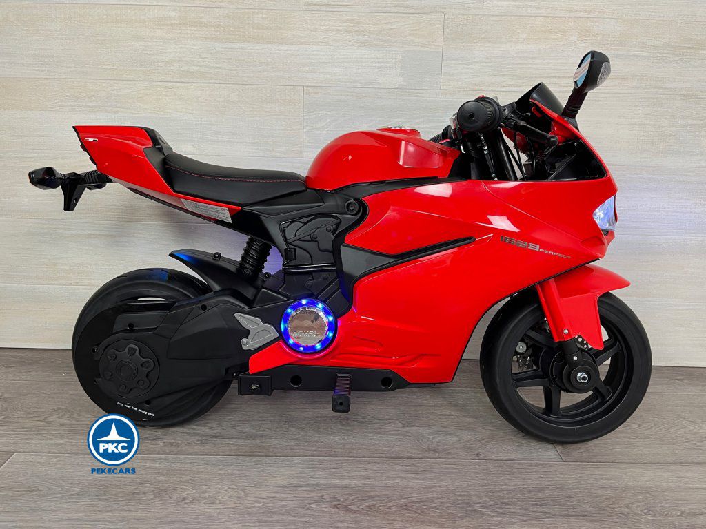 Moto de carreras estilo Ducati 24V Roja a batería