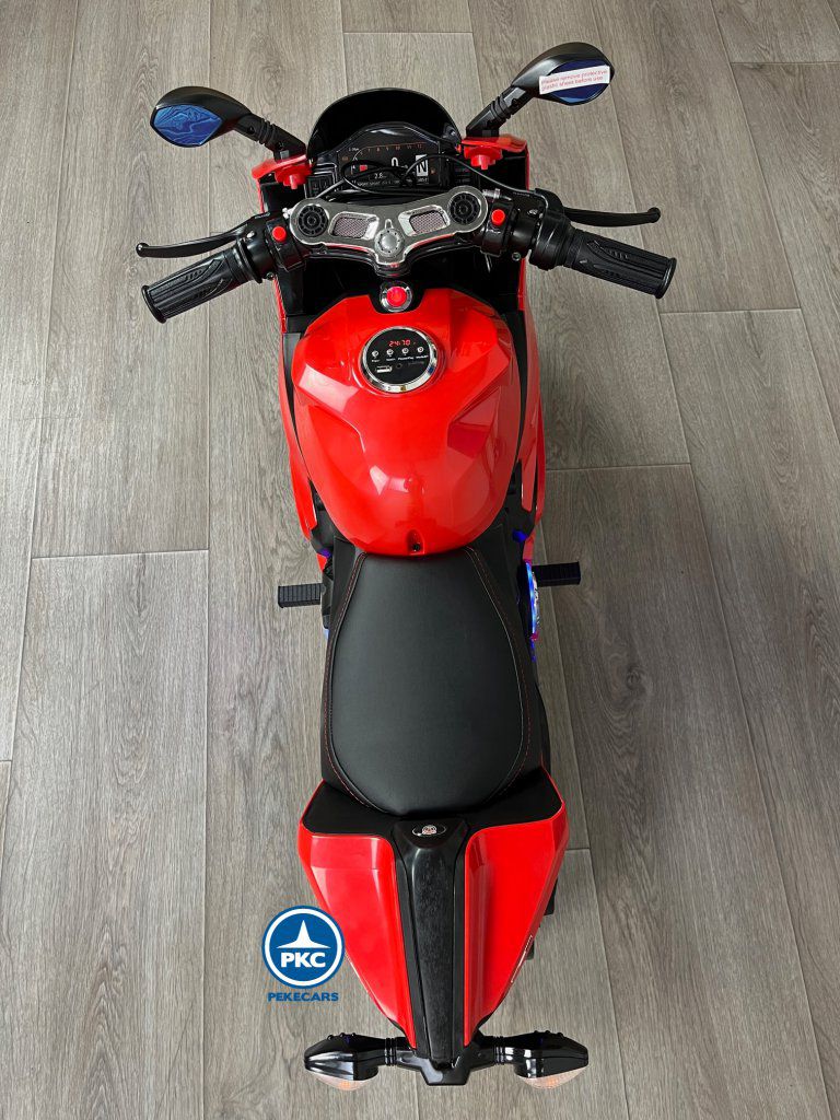 Moto de carreras estilo Ducati 24V Roja desde arriba