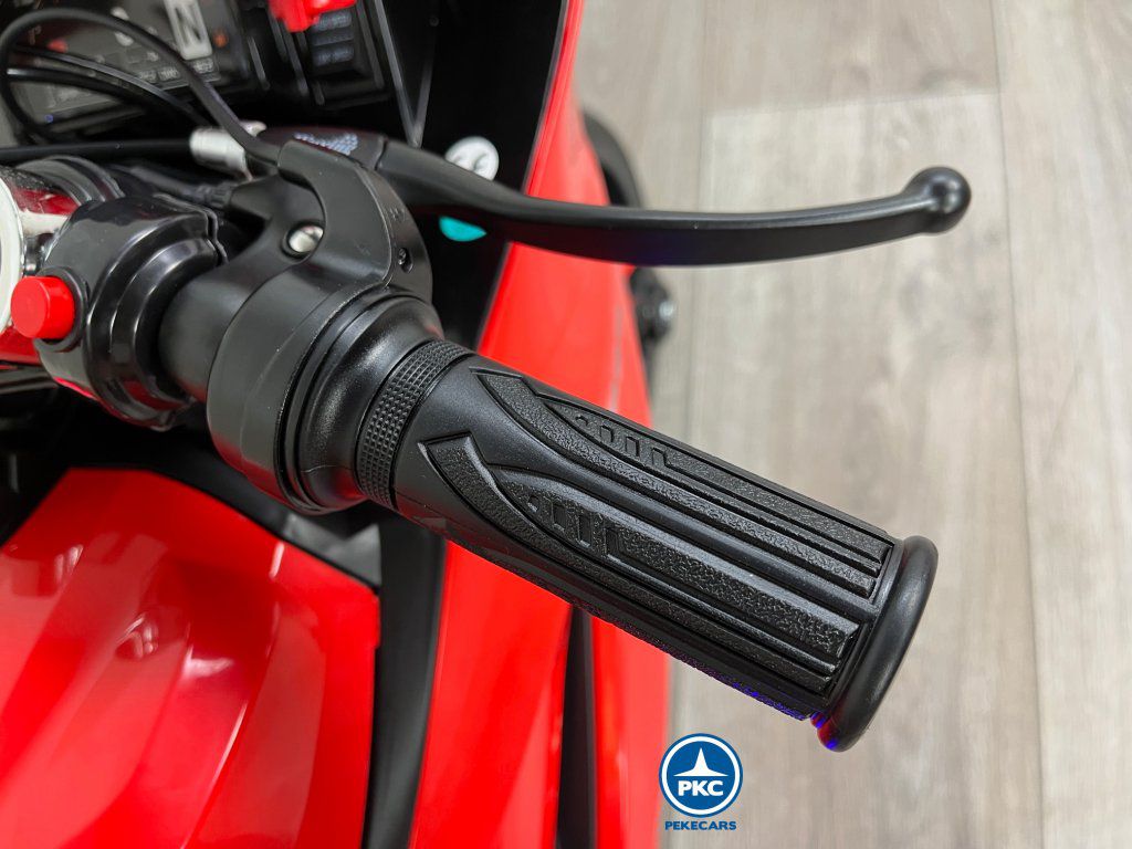 Moto de carreras estilo Ducati 24V Roja acelerador