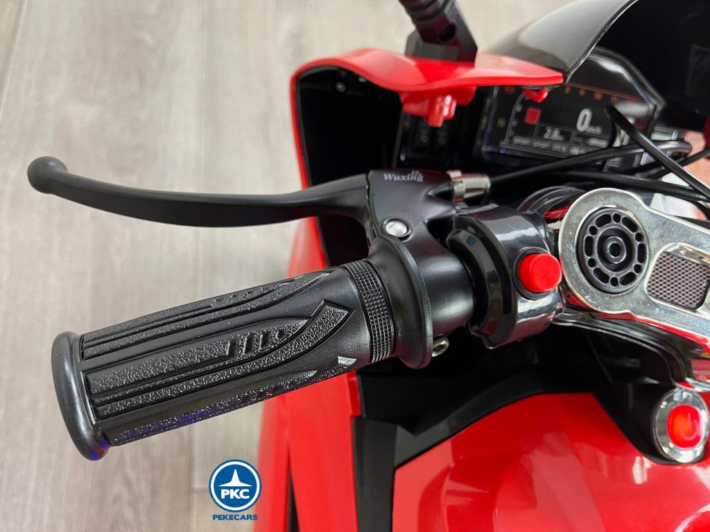 Moto de carreras estilo Ducati 24V Roja freno de mano