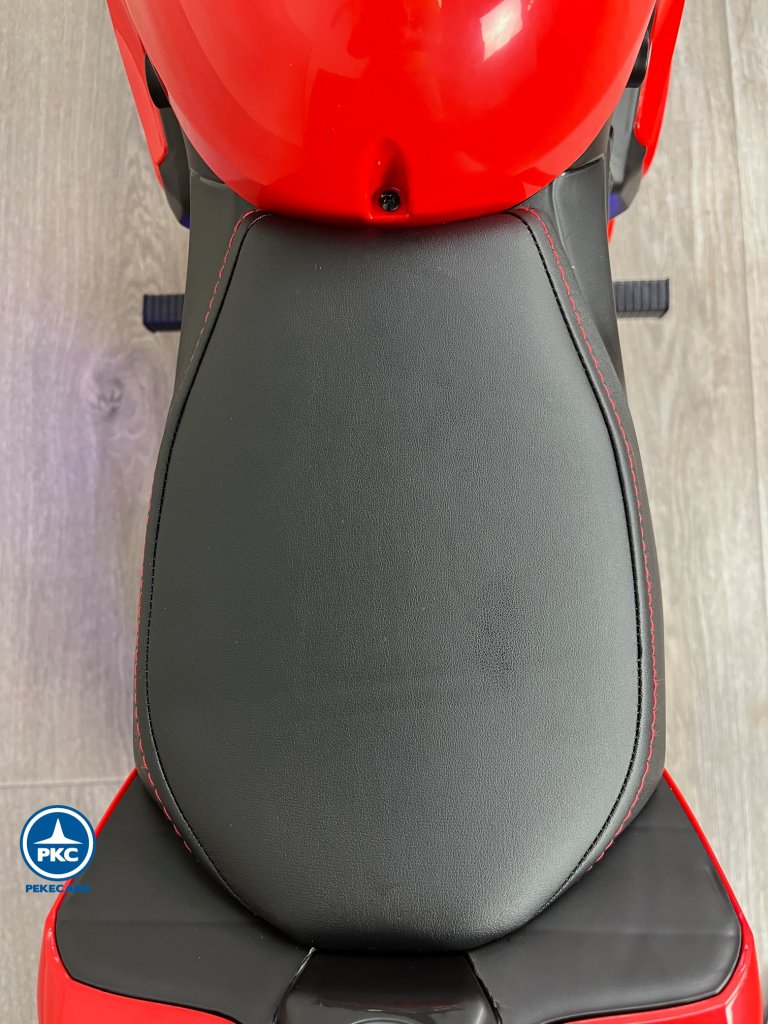 Moto de carreras estilo Ducati 24V Roja asiento