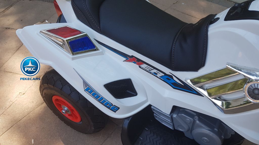 Moto electrica para niños de policia blanca