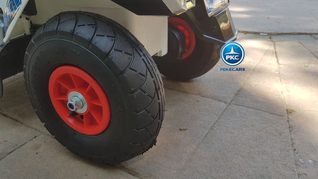 Moto electrica para niños de policia blanca