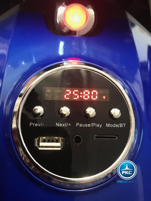 Moto de carreras estilo Ducati 24V Azul display