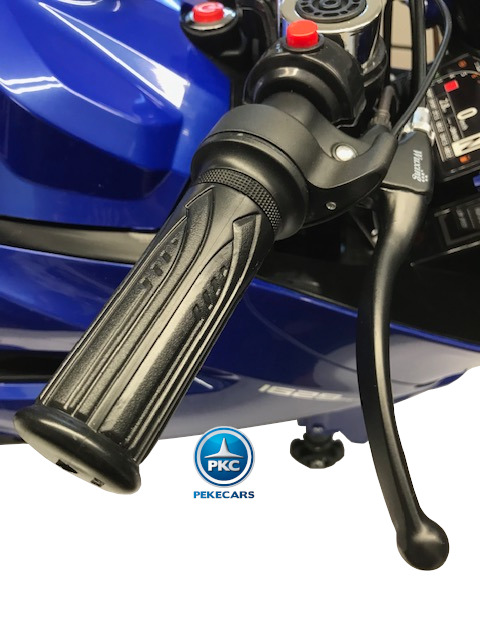 Moto de carreras estilo Ducati 24V Azul manillar