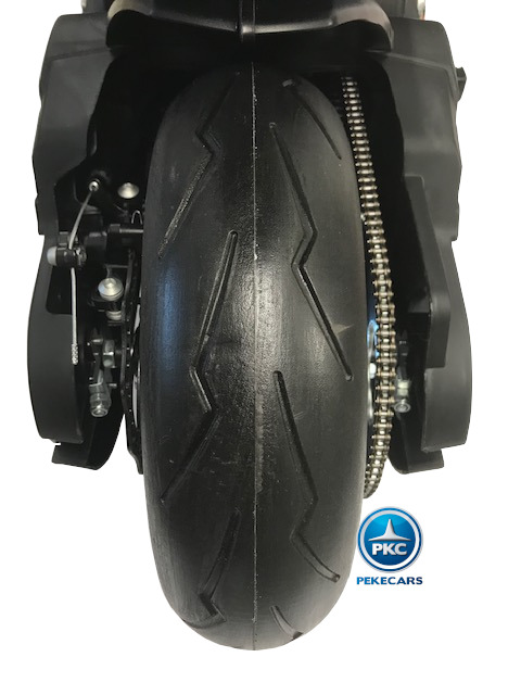 Moto de carreras estilo Ducati 24V Azul ruedas de caucho