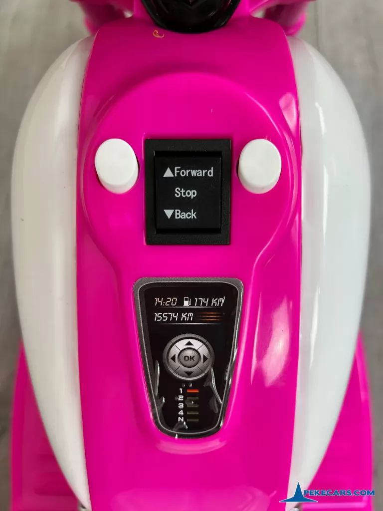 Trimoto electrica para niños de policia 6V Rosa botones