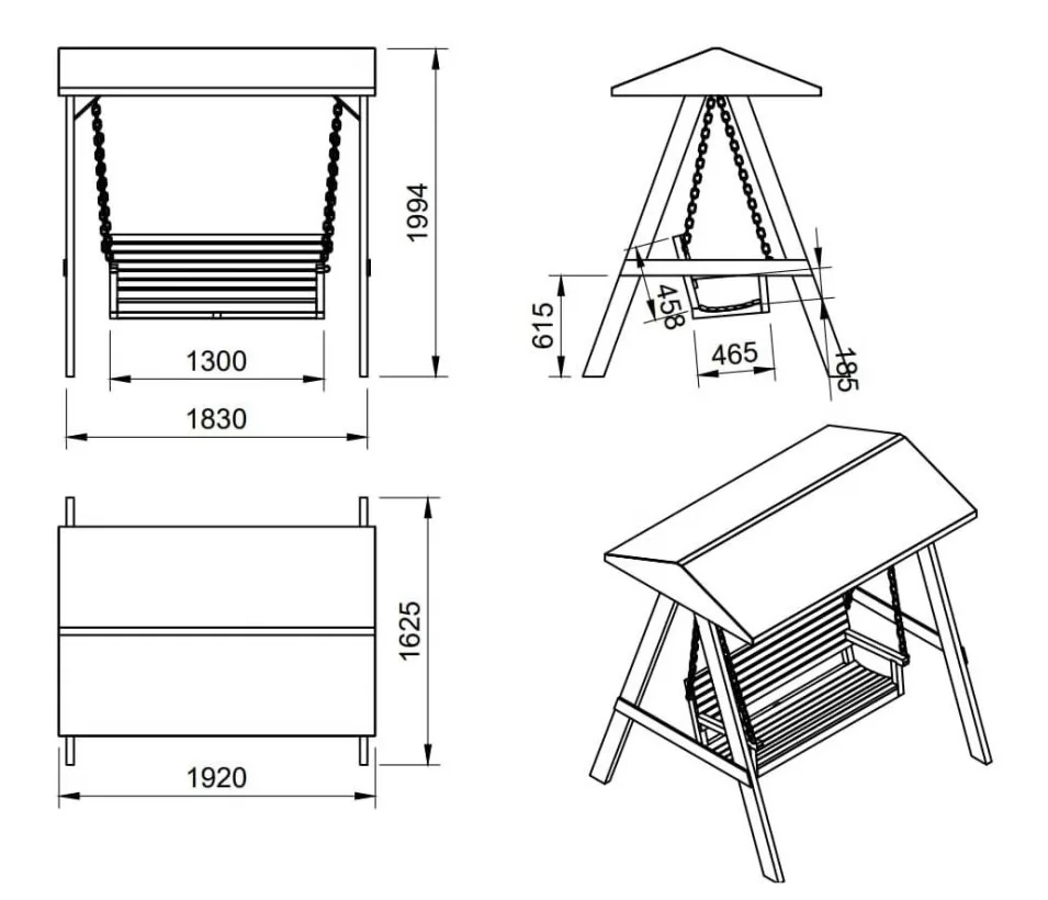 Balancin Elna L Doble Completo Horeca - medidas totales