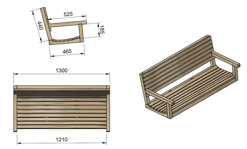 Balancin Elna L Doble Completo Horeca - medidas banco