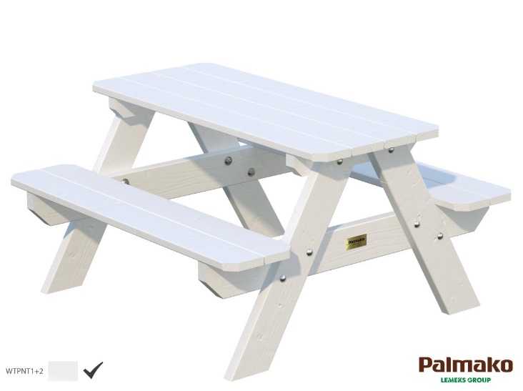 Mesa infantil de picnic para jardin Lisbet blanca