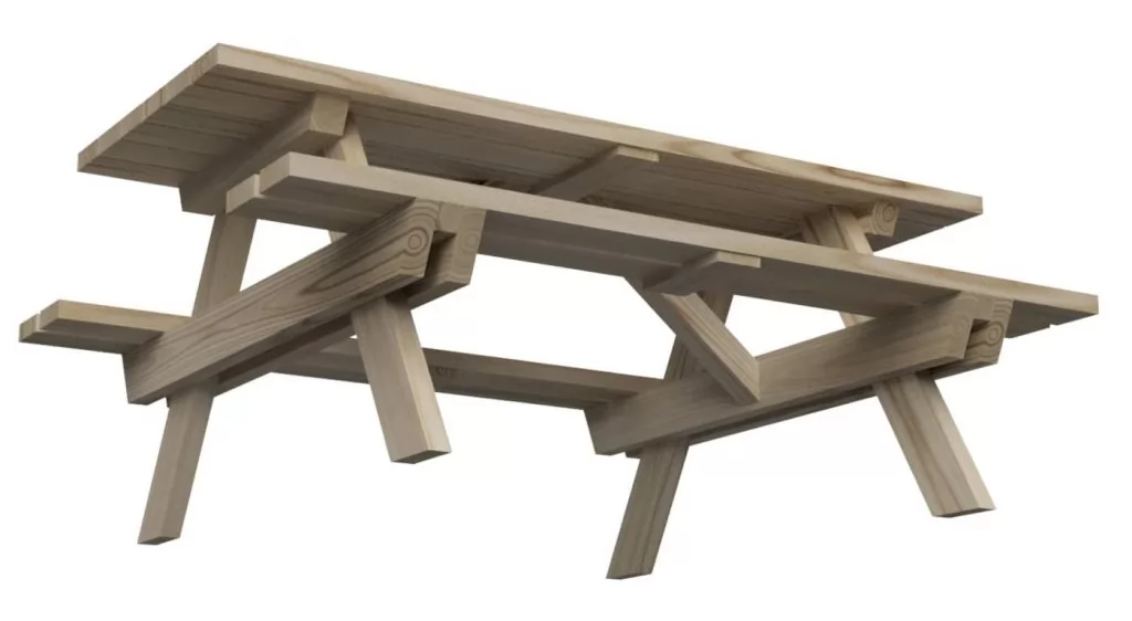 Mesa Picnic Masgames Munich 1,8 m Color Horeca - vista parte baja