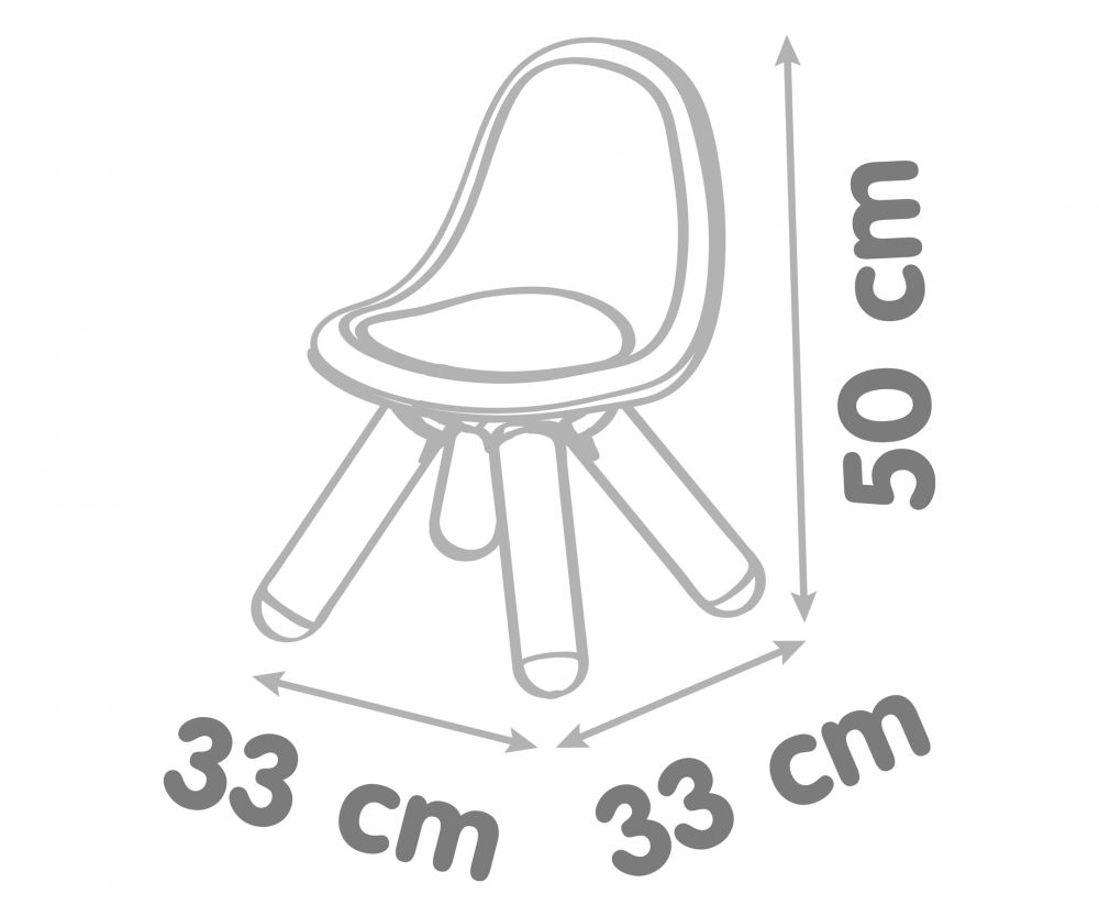 SILLA INFANTIL GRIS - MEDIDAS