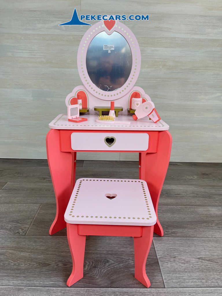 cocina de madera juguete mesa tocador infantil rosa