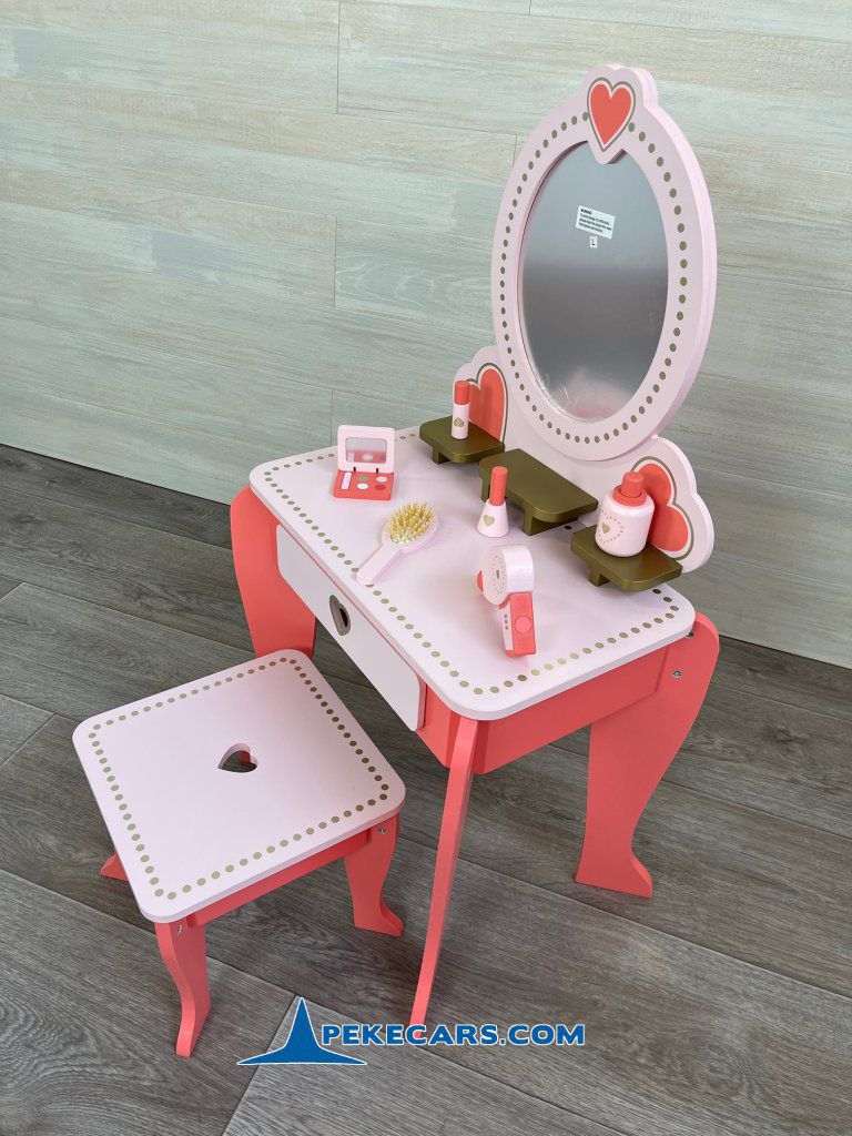 cocina de juguete de madera mesa tocador infantil rosa