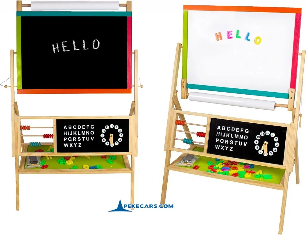 Pizarra de Madera Plegable 2 en 1 de Aprendizaje