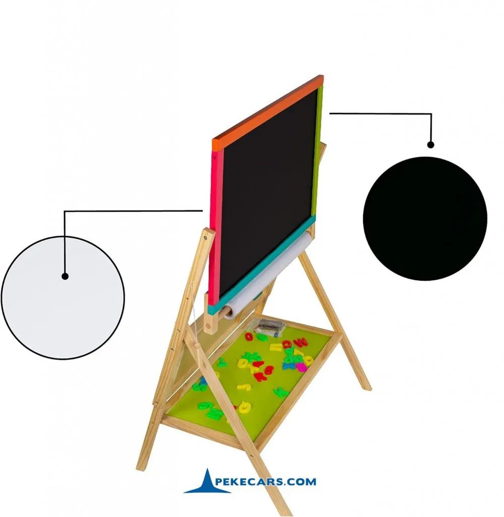 Pizarra de Madera Plegable 2 en 1 de Aprendizaje