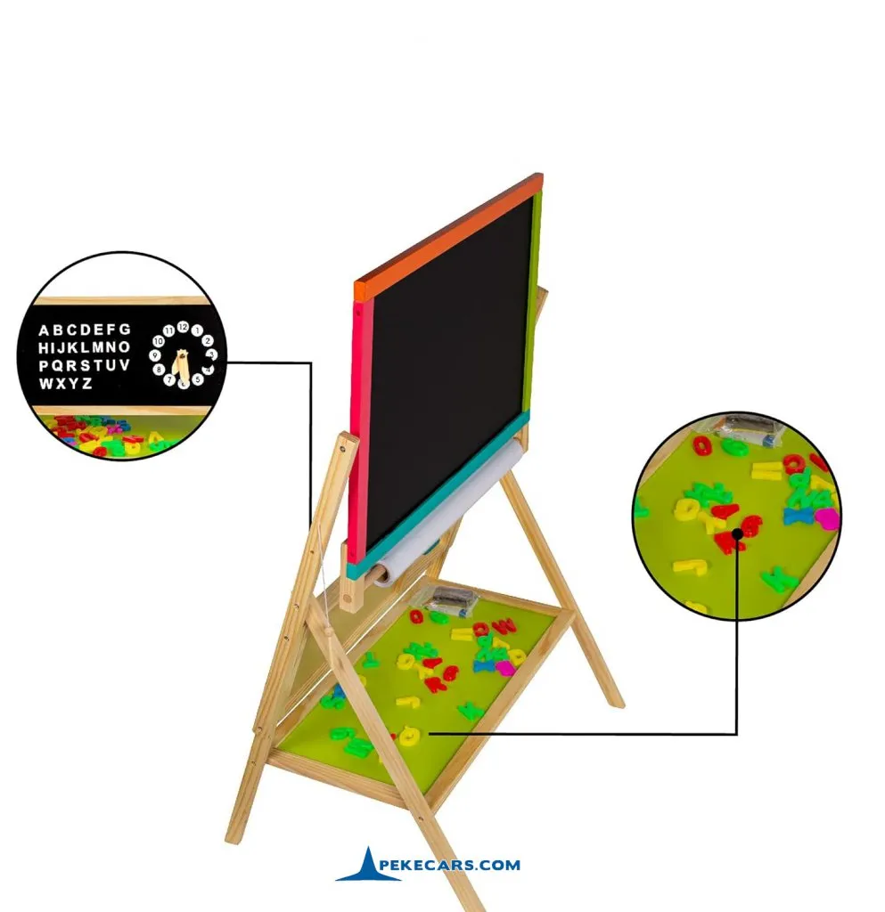 Pizarra de Madera Plegable 2 en 1 de Aprendizaje