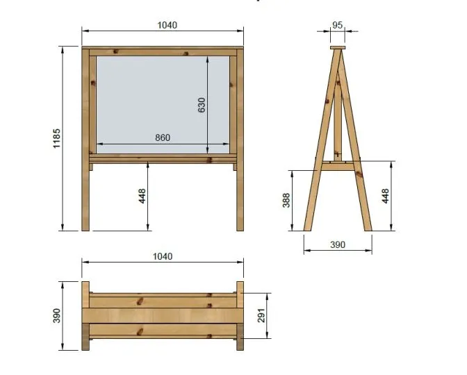 Pizarra de exterior Lapitz HORECA - medidas