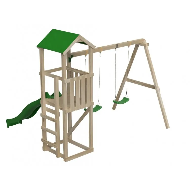 Parque Infantil Carlit L con tejado de lona y columpio doble