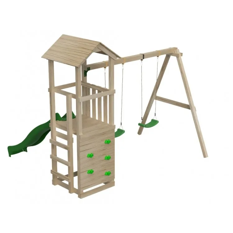 Parque Infantil Carlit L con Rampa y Columpio Doble