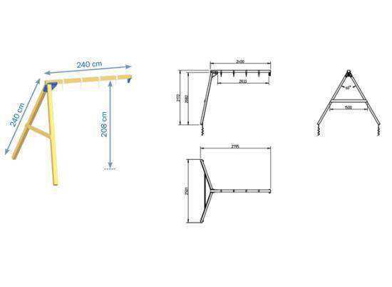 Columpio doble - grafico medidas