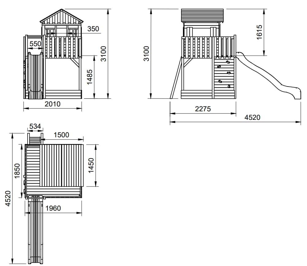Parque Infantil Masgames Lollipop XL Horeca - medidas