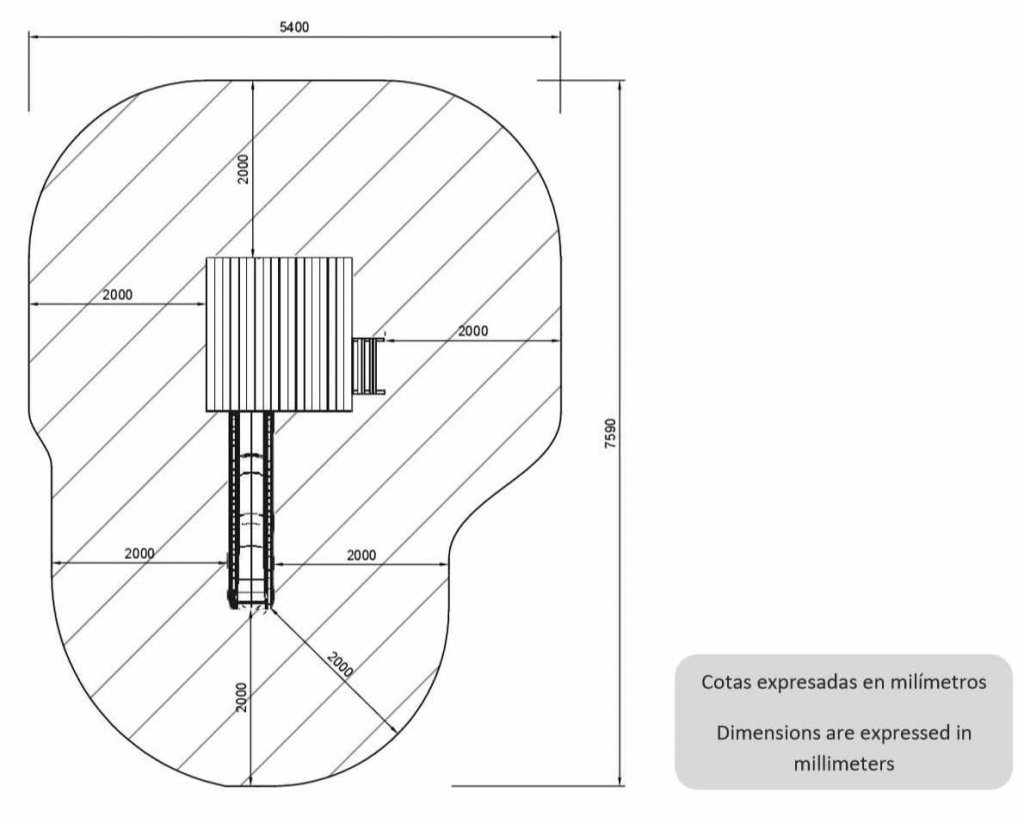 Torre Infantil Tibidabo XL con Caseta - area de seguridad