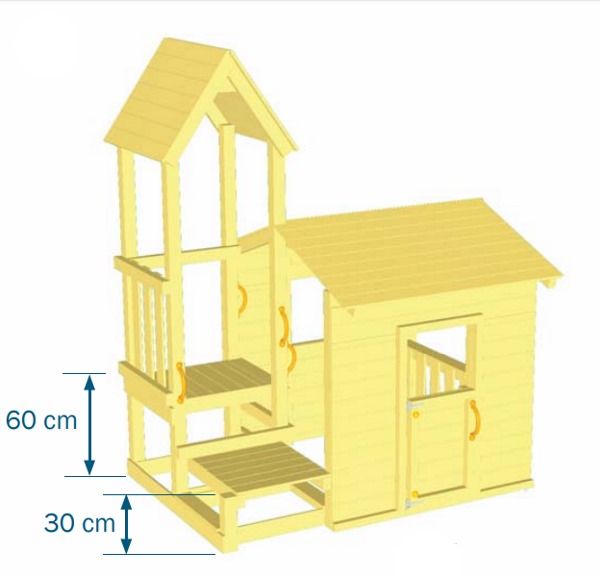 Parque infantil Lookout S - vista plano medidas plataformas