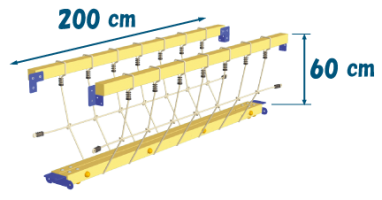 Puente de madera para torres infantiles - grafico medidas