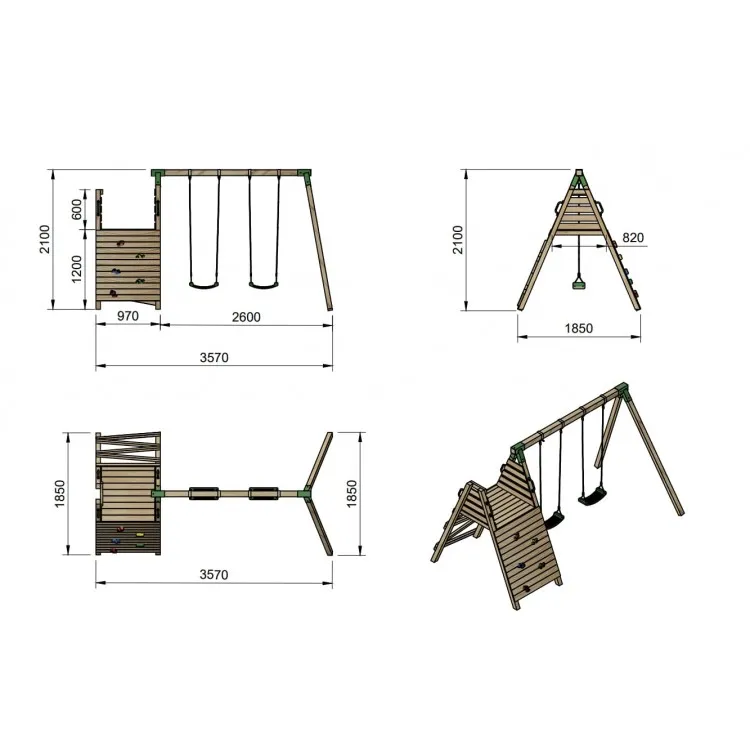 Parque Infantil Siberia Aventura L - medidas