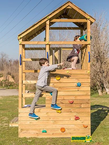 Parque Infantil Teide XL con Modulo Aventura - vista rocodromo