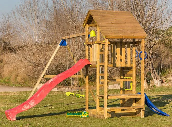 Parque Infantil Teide XL con Modulo Aventura - vista lateral