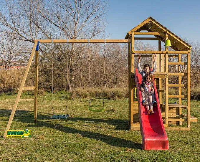 Parque Infantil Teide XL con Modulo Aventura - vista frontal