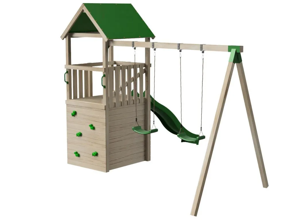 Torre Masgames Tibidabo con Tejado de Lona, Caseta, rampa y columpio doble