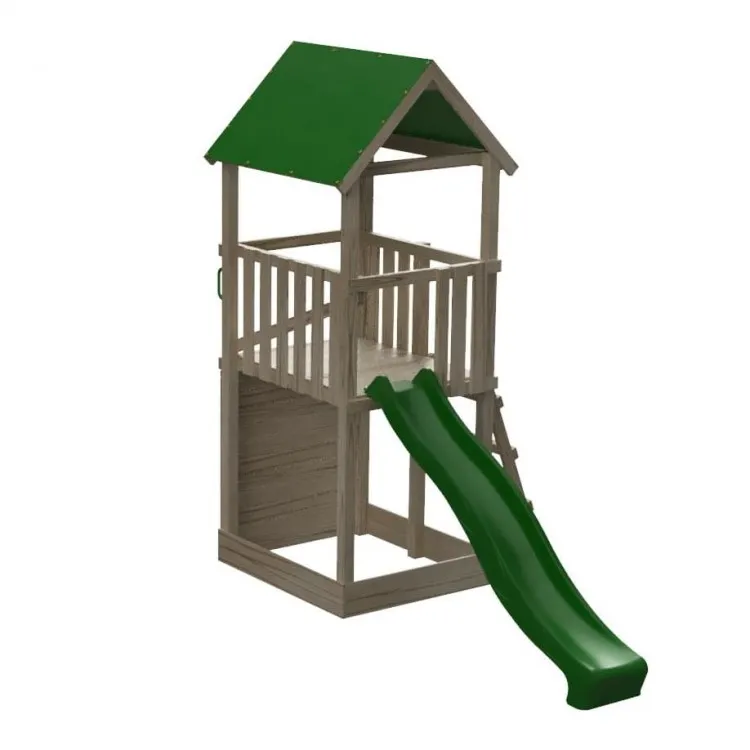 Torre Infantil Tibidabo L con tejado de lona y rampa de Escalada