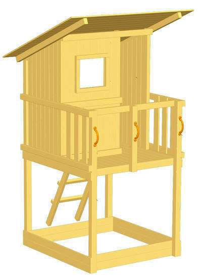 Torre infantil Beach Hut con Challenger - plano torre