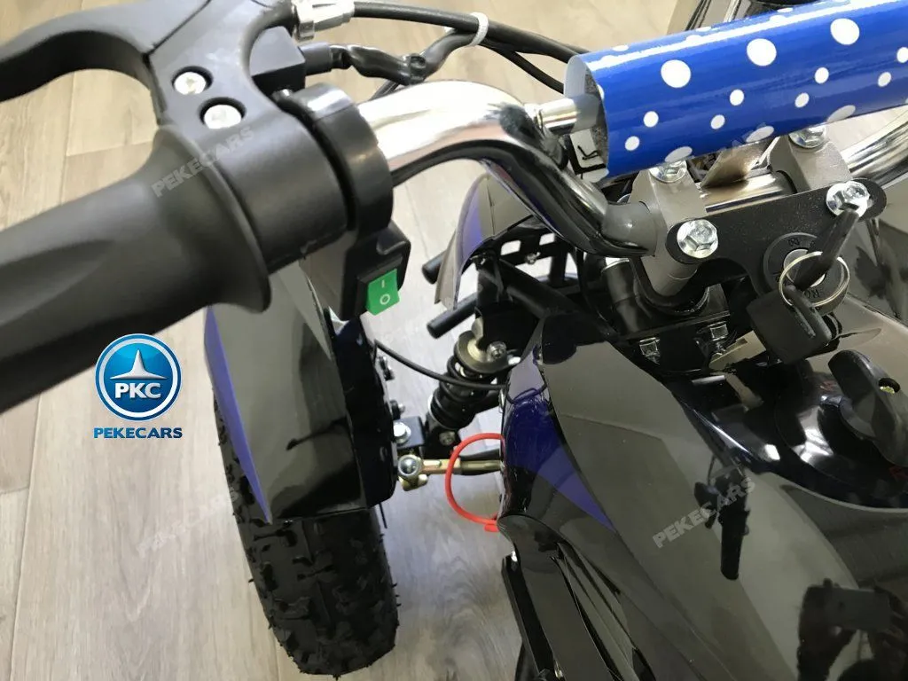 QUAD ELÉCTRICO COBRA 800W 36V NEGRO/AZUL - ZOOM BOTON DE ENCENDIDO DE LUCES