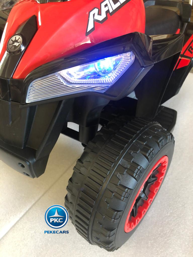 Quad electrico racing rojo rueda