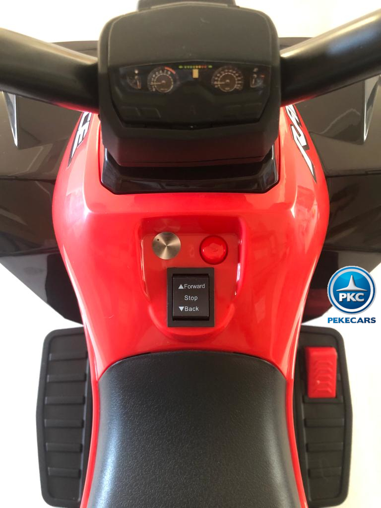Quad electrico racing rojo boton