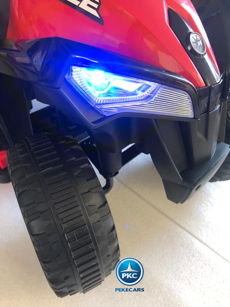 Quad electrico racing rojo faro