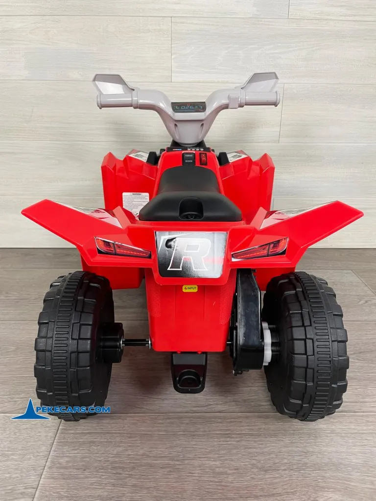 Quad Electrico Racing Speed 6V Rojo con Remolque detalle trasero