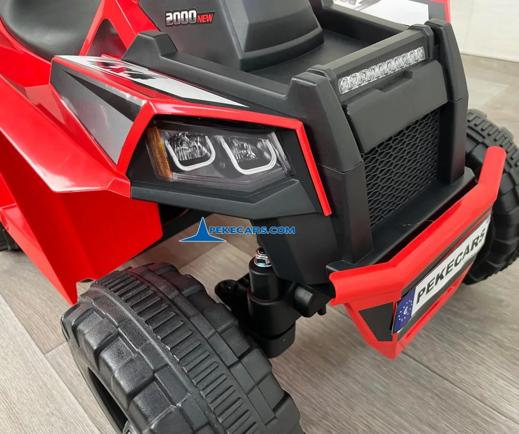 Quad Electrico Racing Speed 6V Rojo con Remolque luces frontales
